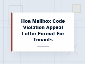 Appeal a Hoa Mailbox Code Violation