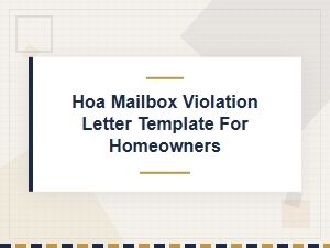 Mailbox Violation Appeal Letter Template