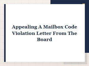 How to Appeal a Mailbox Violation Letter
