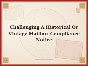 Compliance Notice for Vintage Mailboxes