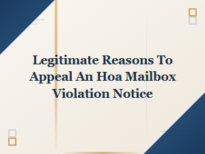 Appeal Your Hoa Mailbox Violation Notice