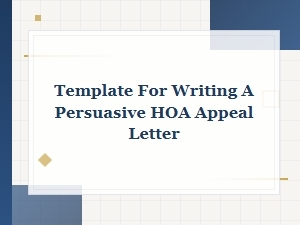 Crafting a Persuasive Hoa Appeal Letter
