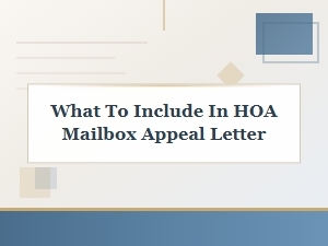 Hoa Mailbox Appeal Letter Essentials
