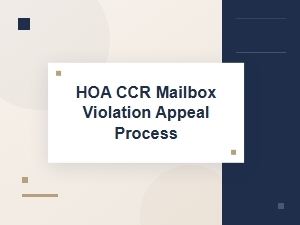 Appealing a Mailbox Violation in Your Hoa Ccrs