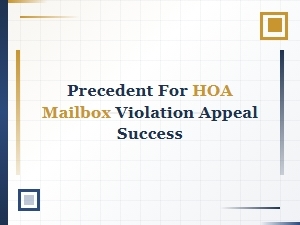 Hoa Mailbox Appeal Precedent and Success Guide